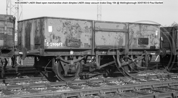 KDE280867 LNER Steel open merchandise Diag 194 @ Wellingborough 83-07-30 © Paul Bartlett w