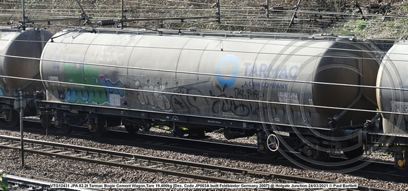VTG12431 JPA 82.2t Tarmac Bogie Cement Wagon,Tare 19.400kg [Des. Code JP003A built Feldbinder Germany 2007] @ Holgate Junction 2021-03-24 © Paul Bartlett w