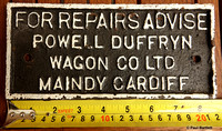 Plate - For repairs Powell Duffryn © Paul Bartlett w