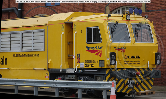 DR97803 = 99 70 9580 003-0 Robel 69.60-4-UK-MMU Mobile Maintenance Unit [Built 2015] @ York Holgate Network Rail Depot 2022-01-25 © Paul Bartlett [2w]