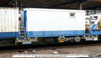 BB97411 KFA 66.7t Trinity Rail 60' Container Flat - Kirow Crane Support DRK81602 tare 26.800kg [2005] @ York station 2023-08-09 © Paul Bartlett [6w]