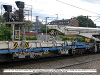 BB97410 66.7t KFA Trinity Rail 60' Container Flat Kirow Crane Support  DRK81611 tare 26.000kg [Des. Code KF022A 2005] @ York station 2023-08-09 © Paul Bartlett [2w]