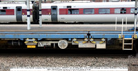 BB97412 66.7t KFA Trinity Rail 60' Container Flat Kirow Crane Support  DRK81611 tare 26.000kg [Des. Code KF022A 2005] @ York station 2023-08-09 © Paul Bartlett [8w]