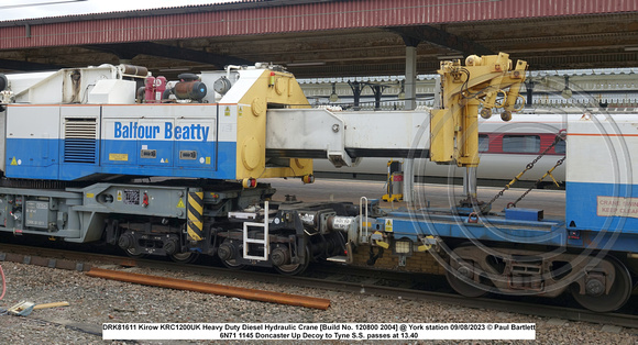 DRK81611 Kirow KRC1200UK Heavy Duty Diesel Hydraulic Crane [Build No. 120800 2004] @ York station 2023-08-09 © Paul Bartlett [5w]