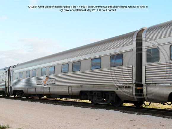 ARL921 Gold Sleeper Indian Pacific Tare 47-800T built Commonwealth Engineering, Granville 1967-8 @ Rawlinna Station 8 May 2017 © Paul Bartlett [7]
