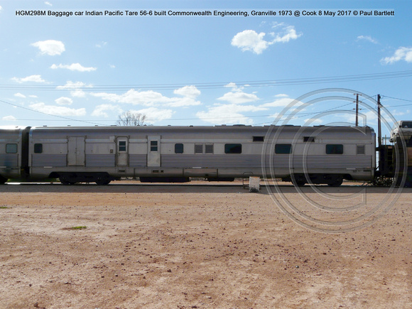 HGM298M Baggage car Indian Pacific Tare 56-6 built Commonwealth Engineering, Granville 1973 @ Cook 8 May 2017 © Paul Bartlett [3]