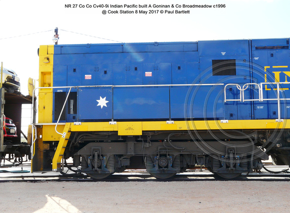 NR 27 Co Co Cv40-9i Indian Pacific built A Goninan & Co Broadmeadow c1996 @ Cook Station 8 May 2017 © Paul Bartlett [4]