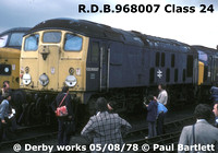 R.D.B.968007 [ex D5061] at Derby Works 78-08-05