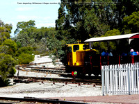 Train departing Whiteman Village Junction @ Whiteman Park, Western Australia 30 April 2017 © Paul Bartlett [1]