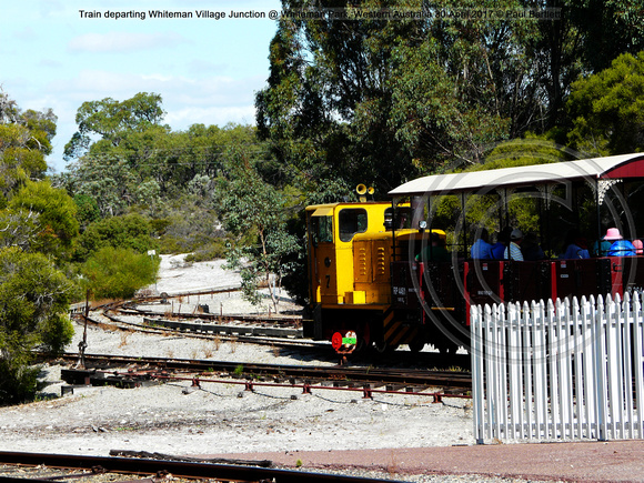 Train departing Whiteman Village Junction @ Whiteman Park, Western Australia 30 April 2017 © Paul Bartlett [1]