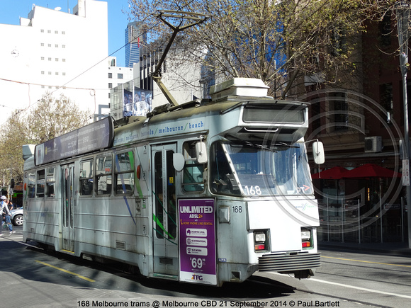 168 Melbourne trams @ Melbourne CBD 21 September 2014 © Paul Bartlett