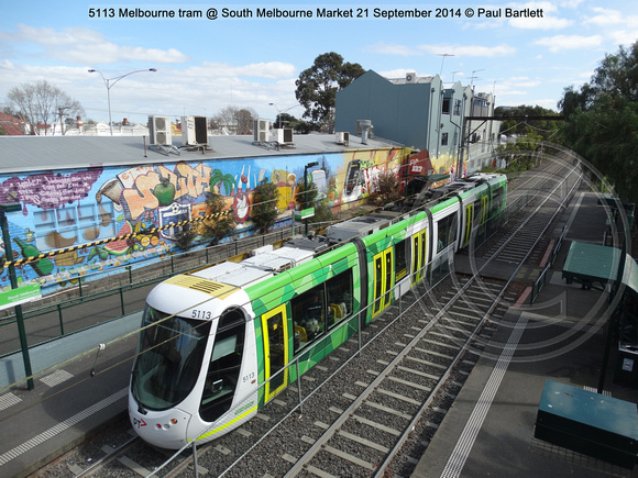 5113 Melbourne tram @ South Melbourne Market 21 September 2014 © Paul Bartlett [4]