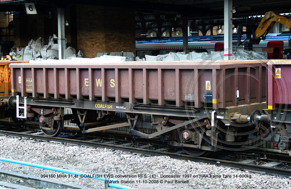 394160 MHA 31.4t  COALFISH EWS RFS (E) Doncaster 1997 HAA frame T@ York Station 2008-10-11 © Paul Bartlett [5w]