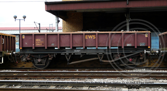 394510 MHA 33.1t  EWS conversion on HAA frame Tare 13-860kg @ York Station 2008-10-23 © Paul Bartlett