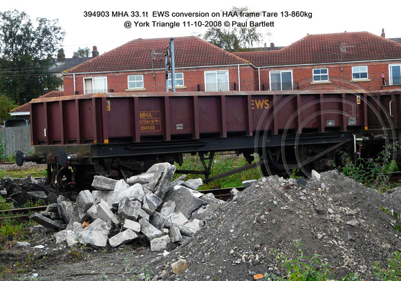 394903 MHA 33.1t  EWS conversion on HAA frame Tare 13-860kg @ York Triangle 2008-10-11 © Paul Bartlett [1w]
