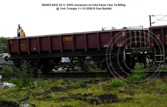 394903 MHA 33.1t  EWS conversion on HAA frame Tare 13-860kg @ York Triangle 2008-10-11 © Paul Bartlett [2w]