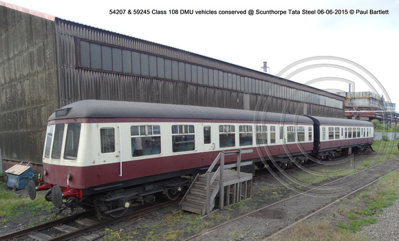 54207 & 59245 Class 108 DMU vehicles conserved @ Scunthorpe Tata Steel 2015-06-06 © Paul Bartlett