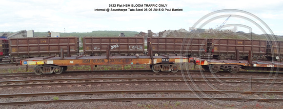 5422 Flat HSM BLOOM TRAFFIC ONLY Internal @ Scunthorpe Tata Steel 2015-06-06 © Paul Bartlett [1w]