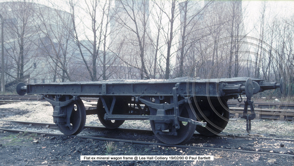 Flat ex mineral wagon @ Lea Hall Colliery 90-02-19 � Paul Bartlett w