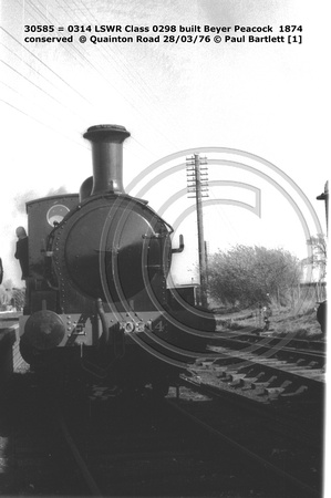 30585 = 0314 LSWR Class 0298 conserved @ Quainton Road 76-03-28 © Paul Bartlett [1w]