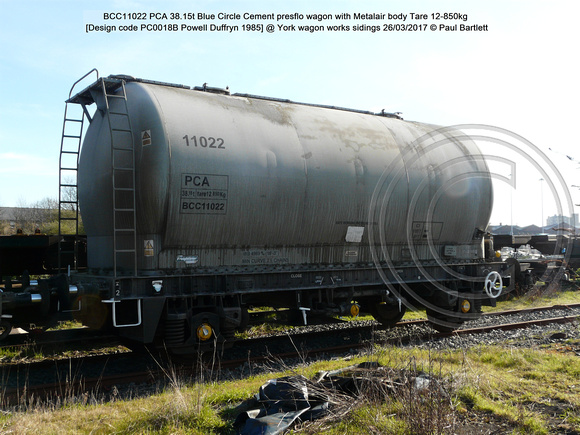 BCC11022 PCA presflo Metalair body [Design code PC0018B Powell Duffryn 1985] @ York wagon works sidings 2017-03-26 © Paul Bartlett [1w]