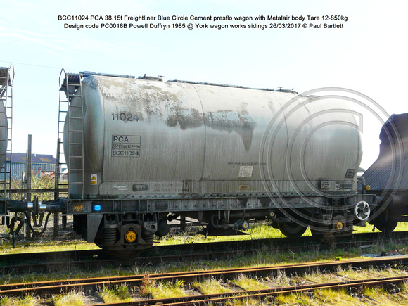 BCC11024 PCA Freightliner presflo Metalair body [Design code PC0018B Powell Duffryn 1985] @ York wagon works sidings 2017-03-26 © Paul Bartlett [1w]