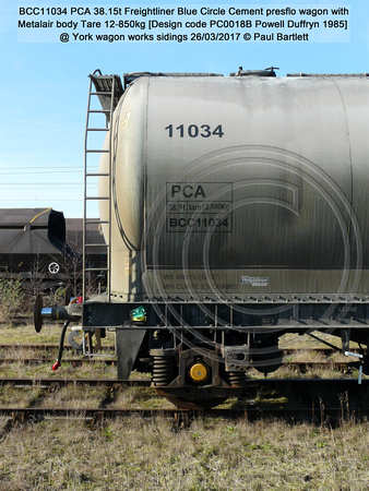 BCC11034 PCA presflo Metalair body [Design code PC0018B Powell Duffryn 1985] @ York wagon works sidings 2017-03-26 © Paul Bartlett [3w]