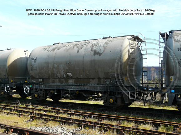 BCC11098 PCA presflo Metalair body [Design code PC0018B Powell Duffryn 1986] @ York wagon works sidings 2017-03-26 © Paul Bartlett [2w]