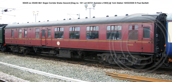 99405 ex 35486 ex Mk 1 Corridor Brake Second @ York Station 2006-03-18 � Paul Bartlett [2w]