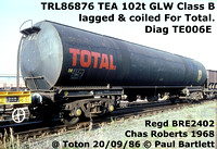 Total TEA Bogie Class B tanks owned by TRL 86872-90
