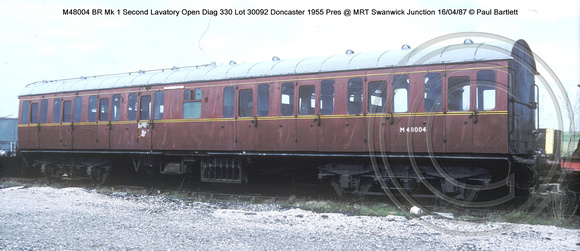 M48004 BR Mk 1 Second Lavatory Open Pres @ Butterley MRT 87-04-16 � Paul Bartlett w