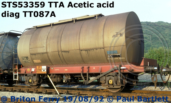 STS53359 TTA Acetic  Acid Diag TT087A @ Briton Ferry 92-08-19