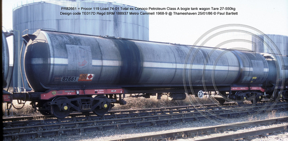 PR82661 Total Petroleum bogie tank wagon @ Thameshaven 86-01-25 � Paul Bartlett w