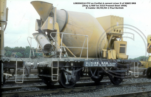 LDB506516 ZYV ex Conflat A cement mixer @ Cadder 84-05-30 © Paul Bartlett W