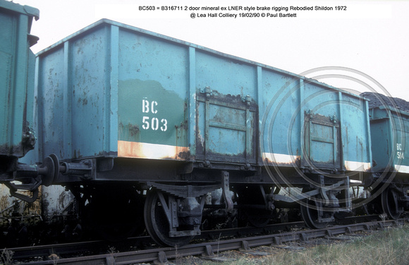 BC503 = B316711 2 door mineral @ Lea Hall Colliery 90-02-19 � Paul Bartlett w