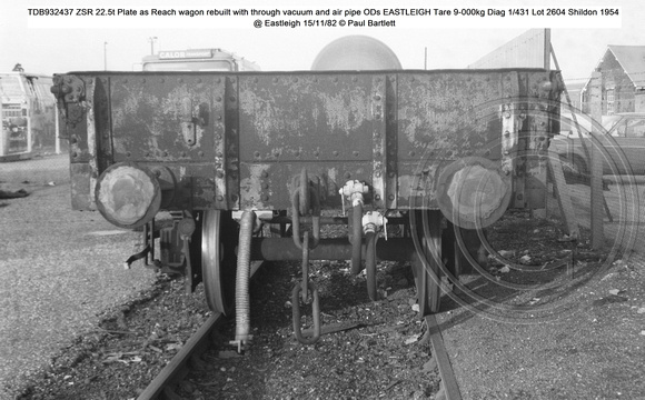 TDB932437 ZSRPlate as Reach wagon Diag 1-431 @ Eastleigh 82-11-15 © Paul Bartlett [2w]