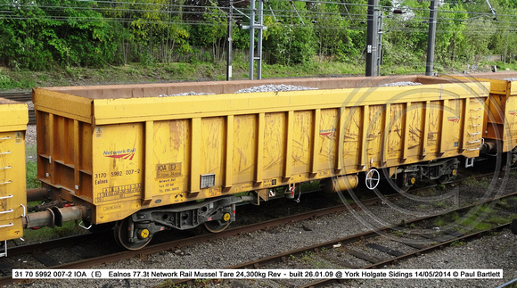 31 70 5992 007-2 IOA (E) Ealnos Network Rail Mussel @ York Holgate  Sidings 2014-05-14 � Paul Bartlett [1w]