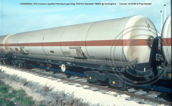 CONO8540x TDA Conoco Liquified Petroleum gas Diag TD012A Standard 1988-9 @ Immingham – Conoco 90-10-14 © Paul Bartlett w