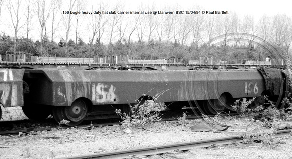 156  bogie heavy duty flat slab carrier internal use @ Llanwern BSC 94-04-15 © Paul Bartlett w