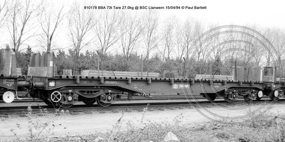 910178 BBA 73t Tare 27.0kg @ BSC Llanwern 94-04-15 © Paul Bartlett w