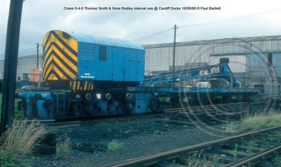 Crane 0-4-0 Thomas Smith & Sons Rodley internal use @ Cardiff Docks 80-09-10 © Paul Bartlett w