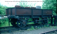 7256 steel open wagon hydraulic buffer possibly ex BR single bolster internal use @ Corby BSC 87-06-07 © Paul Bartlett w