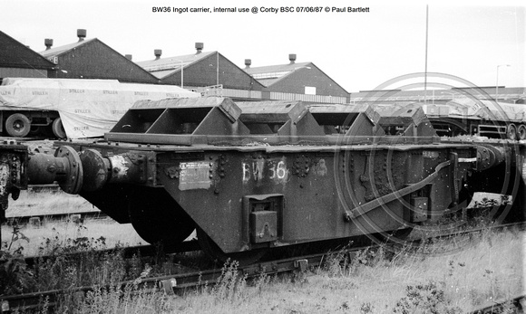 BW36 Ingot carrier, internal use @ Corby BSC 87-06-07 © Paul Bartlett w