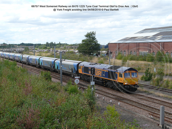 66757 West Somerset Railway on 6H70 1225 Tyne Coal Terminal Gbrf to Drax Aes (Gbrf) @ York Freight avoiding line 2018-08-04 © Paul Bartlett w