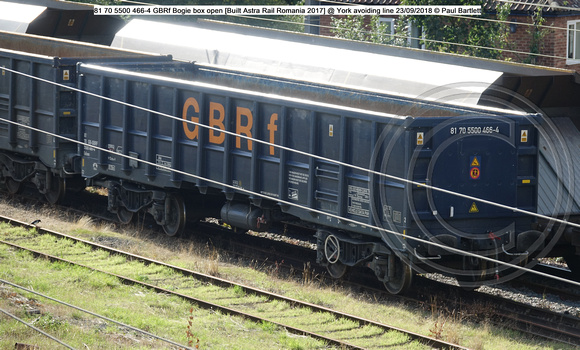 81 70 5500 466-4 GBRf Bogie box open [Built Astra Rail Romania 2017] @ York avoiding line 2018-09-23 © Paul Bartlett [2w]