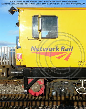 DR79262 Harsco Switch & Crossing Rail Grinder @ York NR Thrall Works 2014-02-20 [03w]