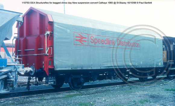 110793 OEA Structureflex for bagged china clay New suspension convert Cathays 1985 @ St Blazey 88-10-16 © Paul Bartlett w