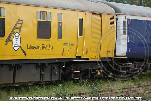 62384 Ultrasonic Test Train coach ex SR set 7396 EMU c1971 convert 05-2012 @ York Holgate sidings 2021-09-23 © Paul Bartlett [05w]