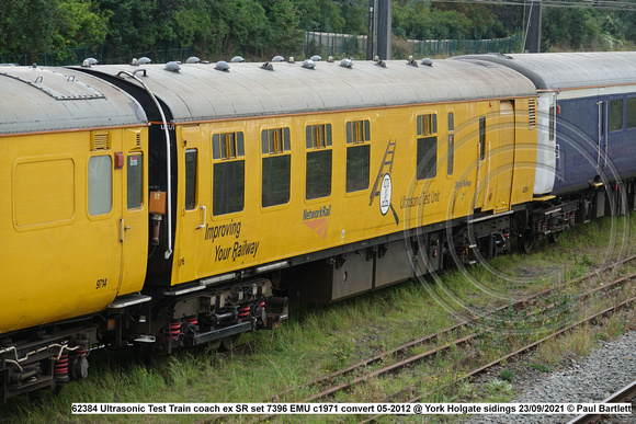62384 Ultrasonic Test Train coach ex SR set 7396 EMU c1971 convert 05-2012 @ York Holgate sidings 2021-09-23 © Paul Bartlett [02w]