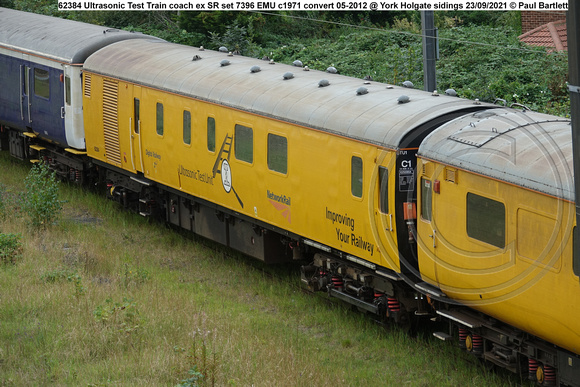 62384 Ultrasonic Test Train coach ex SR set 7396 EMU c1971 convert 05-2012 @ York Holgate sidings 2021-09-23 © Paul Bartlett [08w]